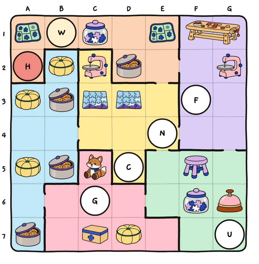 The solved floor plan of case 04