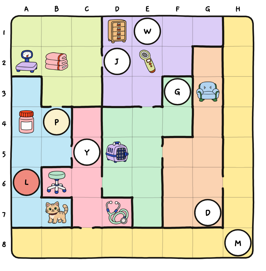 The solved floor plan of case 10